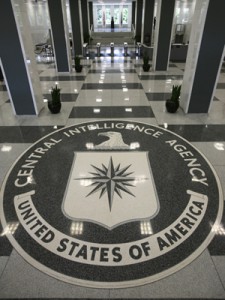 Seal in lobby at CIA headquarters in Langley, Virginia, USA